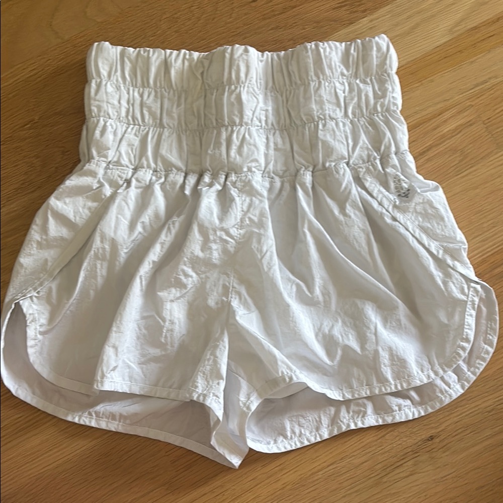 White free people running shorts
